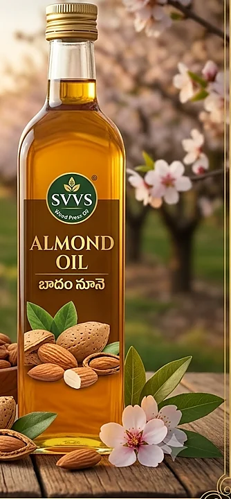 Almond Oil bottle with seeds or nuts