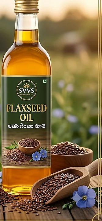 Flaxseed Oil bottle with seeds or nuts