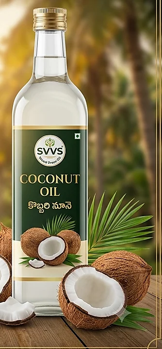Coconut Oil bottle with seeds or nuts